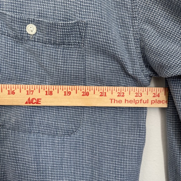 Baxter Men's Blue‎ Check Button Down Shirt Size M (XL) Stressed Look READ - Picture 6 of 8
